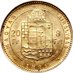 Au 20 Fr 8 Forint Hongarije 2