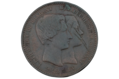 CU 10 Centimes 1853 Leopold I Huwelijk van de kroonprins
