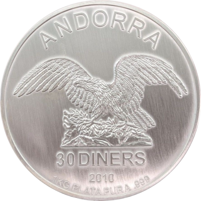 Ag 1 Kg Andorra 30 diners 2010 2