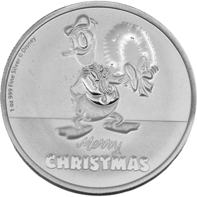 Ag 1 Ounce 2022 Donald Duck Christmas Niue