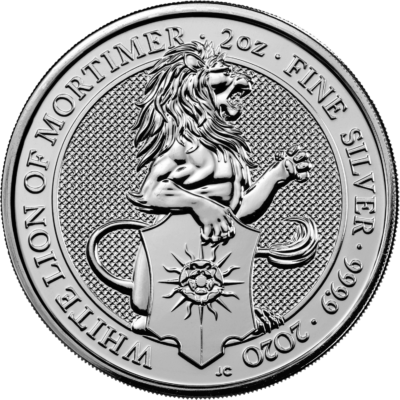 Ag 2 Oz White Lion Of Mortimer 2020