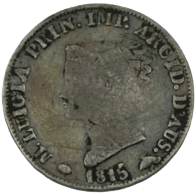 Ag 5 soldi 1815 Hertogdom Parma en Piacenza